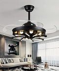 Top Tier 42 Inch Led Ceiling Fan With Lights And Remote Control Sleek Nordic Design Zero Hassle Setup Smooth Whisper Spin Game Changing Glow For Bedroom Living Room And Kitchen Brown in modern living room.