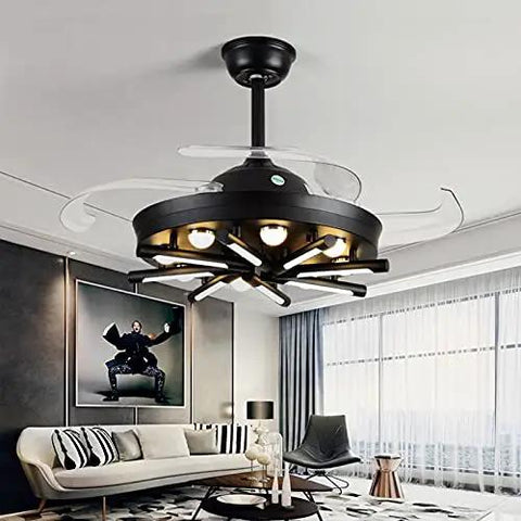 High End 42 Inch Led Ceiling Fan With Remote And Built In Lighting Featuring Clean White Blades And Whisper Quiet Airflow A Slick Home Upgrade For Bedroom Or Living Room Vibes in modern living room