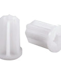 Three Quarters Inch Plastic Caster Furniture Sockets For Tubular Legs With Standard Stem Fit Bed Glide Compatibility White Finish