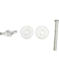 Metal hardware set for secure mounting of Clear Acrylic Hamster Pellet Feeder With Secure Cage Mount And Scatter Control Baffle.