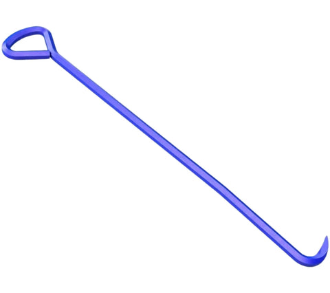 Drain Grate And Manhole Cover Lifter Heavy Duty Hook Tool High Carbon Steel Five Eighth Inch By 26 Inch Lifter For Covers And Grates Up To 315 Lb Load Pro Contractor Grade Built For Heavy Duty Use, blue hook design.