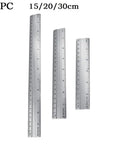 Dual Scale Aluminum Straight Ruler With Metric And Imperial Measurements, Precision Sketching Tool, 15cm, 20cm, and 30cm sizes