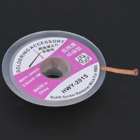 Pro Grade Desoldering Wick Bundle For Electronics Repair Copper Solder Braid 2.0mm Width 1.5m Length Tin Coated Roll