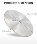 6 Inch Aluminum Master Lap Rock Solid Backing Plate With Half Inch Arbor And One Quarter Inch Thick 7mm dimensions labeled
