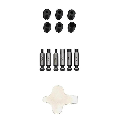 Power Hole Punch Tool For Sheet Metal And Plastic Heavy Duty Hand Held Punch Set with dies and edge guide displayed
