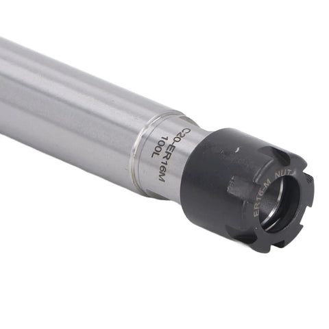Essential 135mm C20 ER16M Straight Shank Tool Holder Collet Chuck with black collet for CNC Milling Machines.