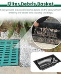 Rock Solid Heavy Duty Catch Basin Sump Pump With Drain Lid And Debris Basket For No Sweat Yard Drainage featuring filter debris basket and leaves.