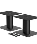 Universal Desktop Speaker Stands 7.9 By 6.5 Inch Pair For Bookshelf And Desktop Speakers, 6.1 Inch Tall, Black