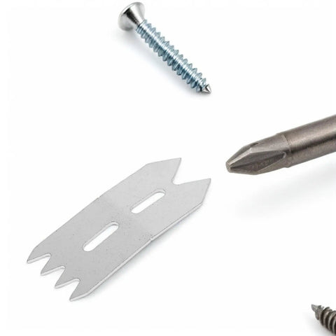 Beefy Pro Grade Heavy Duty Bench Dog Clamp Set with screws and tools for woodworking and cabinet construction.