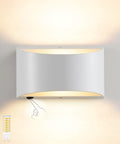 LED Wall Sconces Hardwired with On/Off Switch, Modern Wall Light, White with built-in switch and warm lighting.