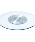 Large Glass Lazy Susan Turntable For Dining Tables And Kitchens Heavy Duty Tempered Glass Tabletop Centerpiece with metal base