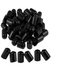 Round Rubber End Caps Set Of 100 For 1/2 Inch Inner Diameter 12mm Vinyl Flexible Screw Thread Protectors Black For Metal Tubing Rod Bolts Furniture Feet Cables, black PVC caps