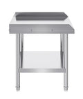 Front view of Stainless Steel Grill Stand Table 24 By 28 By 26 Inches With Adjustable Undershelf Built Tough For Home Kitchen Restaurant And Hotel Use Commercial Grade Work Table
