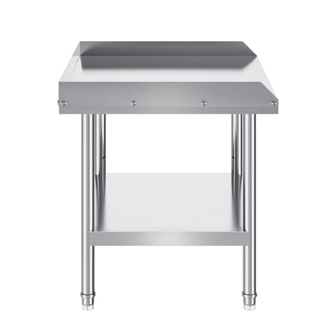Front view of Stainless Steel Grill Stand Table 24 By 28 By 26 Inches With Adjustable Undershelf Built Tough For Home Kitchen Restaurant And Hotel Use Commercial Grade Work Table