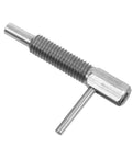 Built Tough Stainless Steel Retractable Indexing Plunger Pin With L Handle And Spring Loaded Latching Pin, angled view showcasing construction.