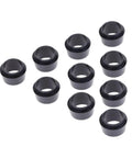 0.370 Inch Golf Ferrules Caps With Split Sleeve Design For Tool Free Installation Fits Shaft Sleeve Club Accessories 40 Pcs Ready For Easy DIY Upgrades And A Clean Pro Look, shown in black plastic material laying flat