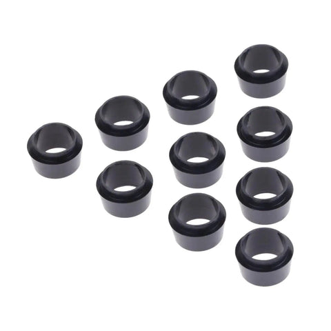 0.370 Inch Golf Ferrules Caps With Split Sleeve Design For Tool Free Installation Fits Shaft Sleeve Club Accessories 40 Pcs Ready For Easy DIY Upgrades And A Clean Pro Look, shown in black plastic material laying flat