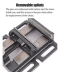 Amazon 4-inch small flat-table bench vise with steel jaws for woodworking and drilling