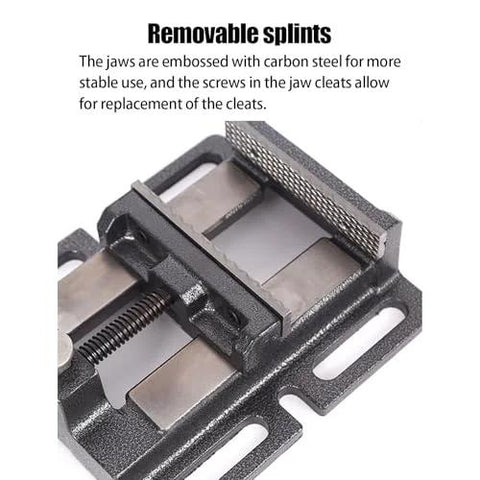 Amazon 4-inch small flat-table bench vise with steel jaws for woodworking and drilling