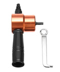 Power Drill Nibbler Attachment For Metal Sheets With Double Blade, 360 Degree Adjustable Head, Burr Free Cutting, shown with wrench kit