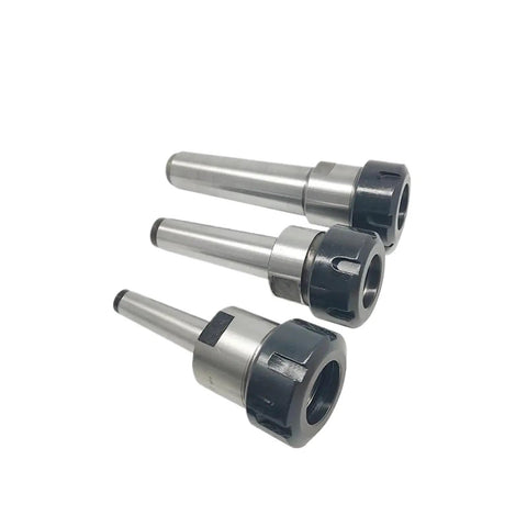 Top Tier Morse Taper Tool Holder Collet Chuck With Straight Rod Handle For Heavy Duty Drilling And Milling ER11 ER16 ER20 ER25 ER32 MT1 MT2 MT3 4 5 Spindle Motor Adapter Extender, showing three tool holders.