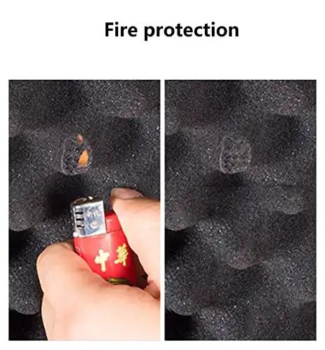 Rock Solid Acoustic Panels For Home Studios And Piano Rooms Flame Retardant High Density Foam Tiles with fire test demonstration.