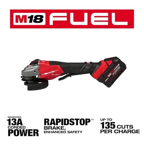 Heavy Duty Angle Grinder Paddle Switch Kit For M18 Fuel 4 Inch To 6 Inch Discs Kick Ass Brushless Brake 9000 Rpm No Sweat Power Tool conversion upgrade shown with side view.