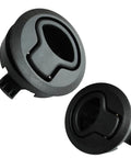2 Inch Flush Pull Slam Latch Set In Black ABS Plastic For RV Boat Doors Cabinets And Decks, Round 2 Diameter, Includes Steel Screws