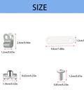 Durable Zinc Plated Alloy R Clips With Nickel Plated Screws Nuts And Rubber Gaskets dimensions displayed on blue background