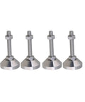 Four Pack Adjustable Furniture Feet M8 Thread 50mm Stainless Steel Levelers For Cabinets Tables And Metal Legs Easy Install Heavy Duty Anti Slip Pad Feet To Level Up Your Furniture