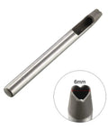 Heavy Duty Heart Shaped Hole Punch Die Cutter 6mm Diameter Durable Carbon Steel For DIY Crafting Leather Fabric Paper Scrapbooking Projects Pro Grade Craft Workhorse For Handmade Accessories showing close-up of cutting edge.