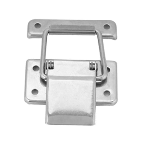 Stainless Steel Hasp Latch With Spring Loaded Toggle Lock For Boxes Cabinets And Storage Cases Replacement Hardware front view