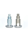 Badass Spring Plunger With Fine Thread M10x1 And Coarse Thread M8 Index Bolt Pin Screw, two metal pins shown, suitable for heavy machinery work.
