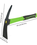 16.9 Inch Double-Sided Garden Hoe Pick Axe With Heavy Duty Build And Non-Slip Ergonomic Handle, rugged mattock