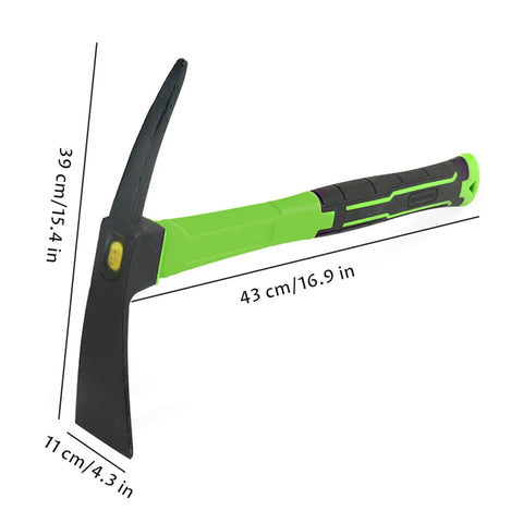 16.9 Inch Double-Sided Garden Hoe Pick Axe With Heavy Duty Build And Non-Slip Ergonomic Handle, rugged mattock