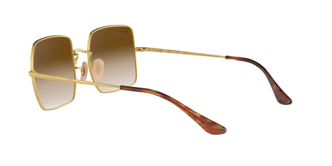 Women's Square Sunglasses With 100% UV Protection, Gold Frame And Clear Gradient Brown Lenses, 54mm, Prescription Ready Sunnies Side View