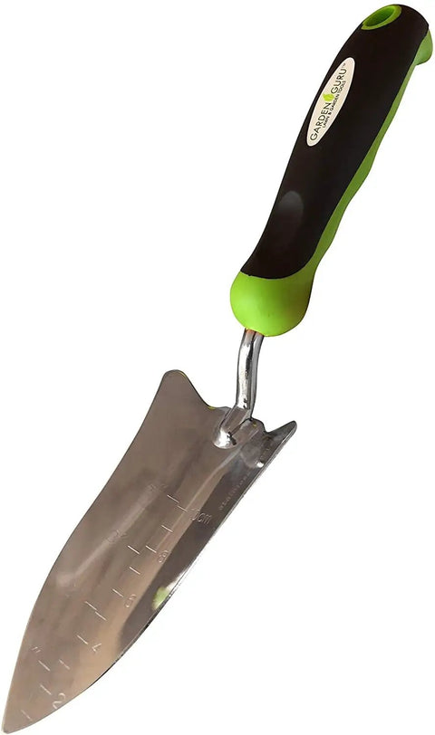 Transplanter Trowel Shovel For Gardening Stainless Steel Rust Resistant Ergonomic Grip Hand Shovel with depth marks