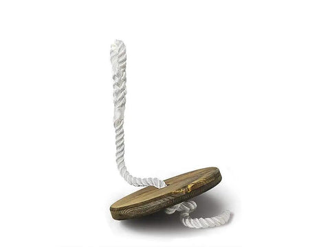 Heavy Duty Wooden Zip Line Seat For Backyard Adventures, Pine Wood Frame Holds Up To 350 Lbs, Soft White Rope With Easy Knot Adjustments, Seat Only, Made In USA, Built Tough For Safe Fun Rides.