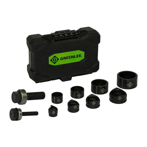 Round Knockout Punch Kit One Half To One And One Quarter Inch 735BB Slug Buster with case and components displayed