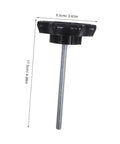 One spare tire hold down bolt for cars universal fitment mounting hardware, black knob with measurements