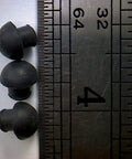 Small Rubber Push In Mushroom Bumpers Set Of Eight For Three Sixteenth Inch Openings With Eleven Thirty Seconds Of An Inch Diameter next to ruler