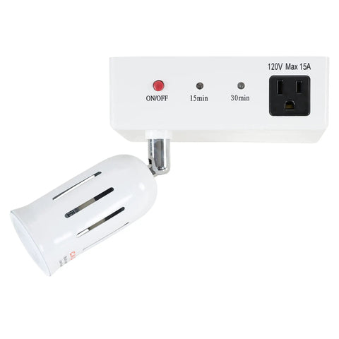 Cabinet Light And Power Kit With 3 Prong Outlet And LED Spotlight Auto Off Timer White Slick And Practical For Ironing Board