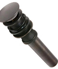 Oil Rubbed Bronze 1.5 Inch Non Overflow Pop Up Bathroom Sink Drain With Push Pop Top Design No Mess Install Compression Threaded