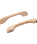 4 Pcs Beech Wood Drawer Handles Flat Cabinet Pulls 128mm Center To Center Hole Distance shown in pair