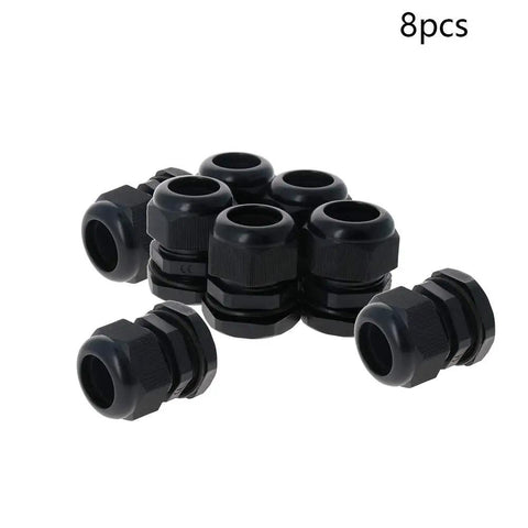 8 Pack PG25 Cable Gland Kit Waterproof Nylon PA6 Strain Relief Cord Connector Set For 6 To 12 Mm Dia Cables Electrical Conduit Fittings Joints Adjustable Threaded Glands Black