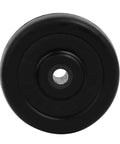 2 Inch Diameter Rubber Caster Wheels 50x25mm Bore 6.5mm Black 4 Pack For Trolleys And Carts Quiet Smooth Rolling Front View