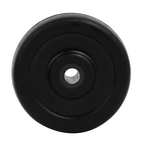 2 Inch Diameter Rubber Caster Wheels 50x25mm Bore 6.5mm Black 4 Pack For Trolleys And Carts Quiet Smooth Rolling Front View