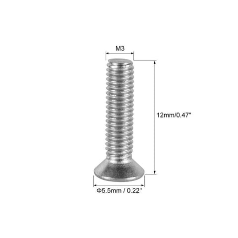 Pro Level M3 X12mm Flat Head Machine Screws With Phillips Cross Drive 304 Stainless Steel Hardware For No Hassle Projects Heavy Duty Fasteners And Rock Solid Bolts In A Sweet 100 Piece Box