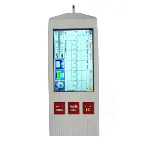 Hella Precise Portable Surface Roughness Tester Featuring Handheld Split Type Digital Meter display showing Ra and Rz values.