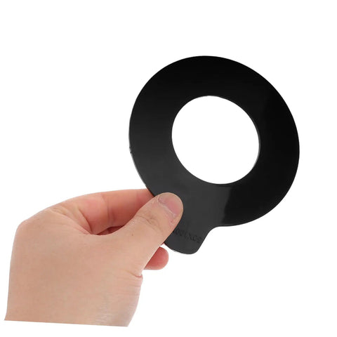 Heavy Duty Rubber Washer Kit For Excavator Boom Bushing Two Pack showing a black rubber washer in a hand, designed for noise dampening and vibration reduction.